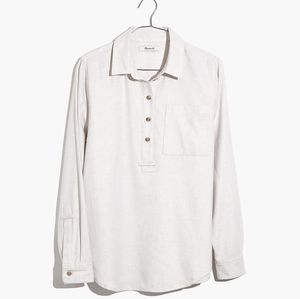 Madewell Flannel Classic Ex-Boyfriend Popover Shirt size S